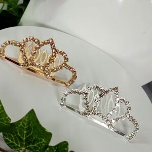 Gold and Silver with CZ Tiara Crown Hair Comb New